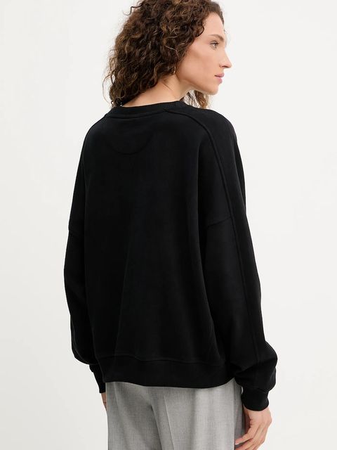 BOSS Orange bluza bawełniana damska kolor czarny z aplikacją 50546961