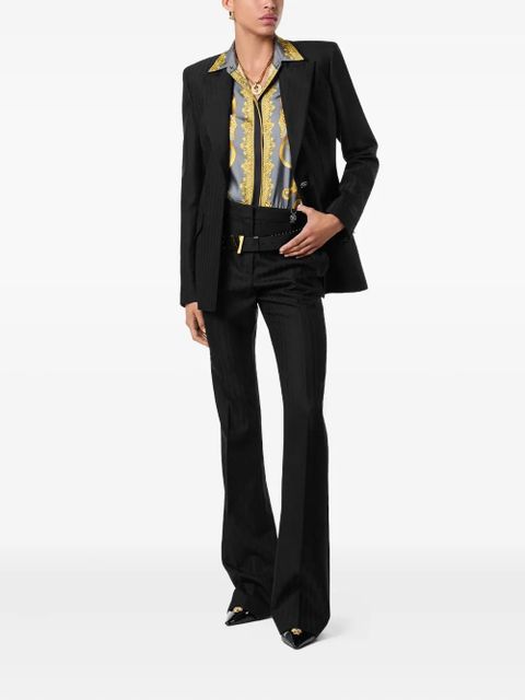 Versace pinstripe-flared trousers - Black