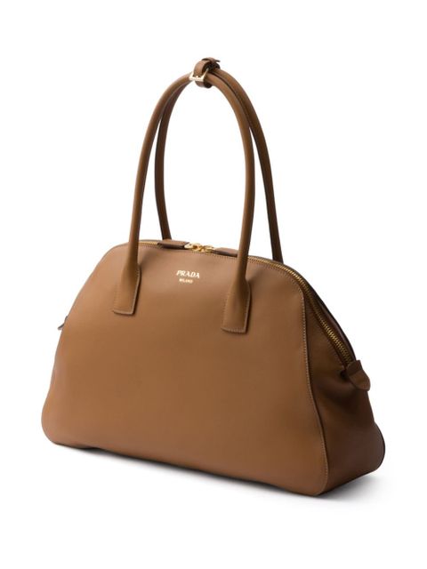 Prada large leather tote bag - Brown