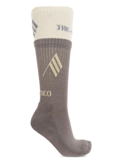 The Attico logo-print socks - Grey