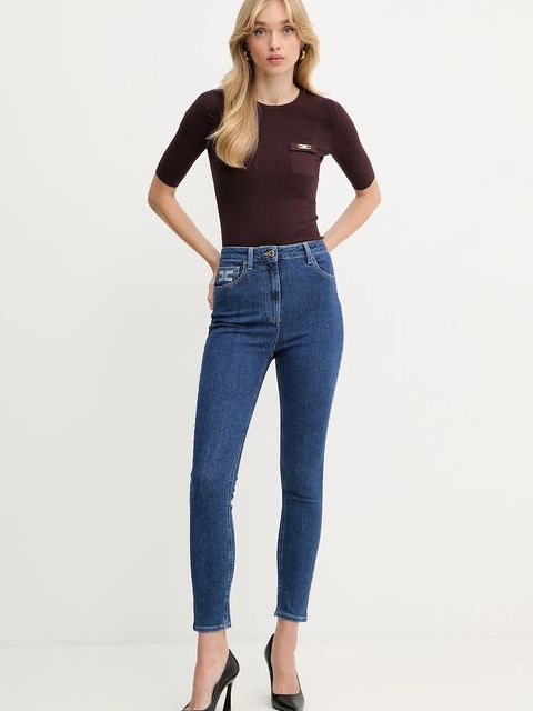 Elisabetta Franchi jeansy damskie kolor niebieski PJ08I56E2 - zdjęcie produktu nr 2