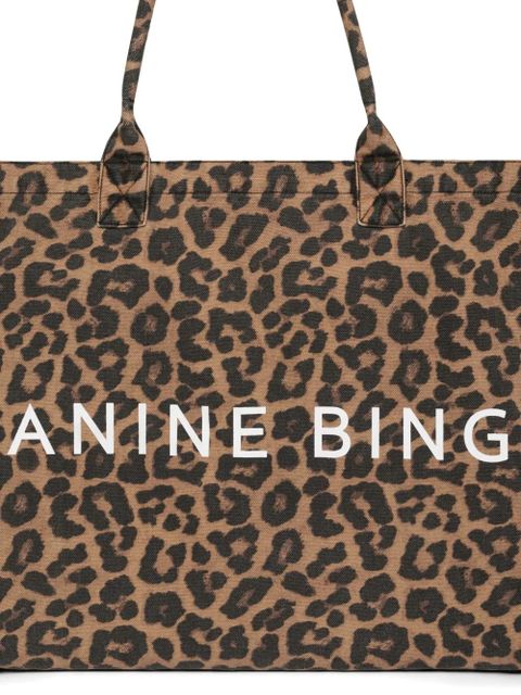 ANINE BING leopard-print tote bag - Brown