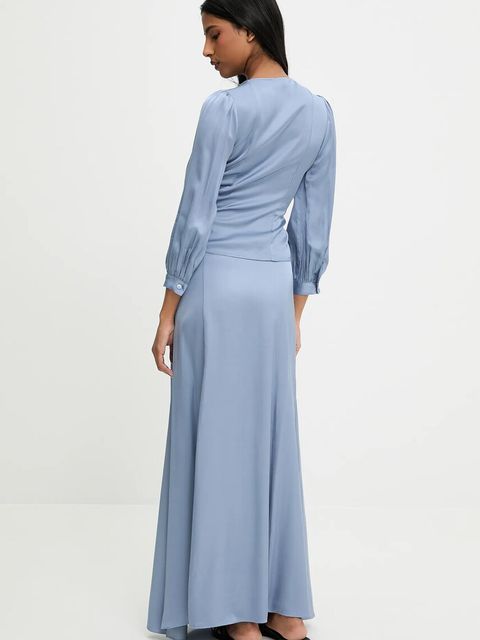 Answear.LAB bluzka i spódnica damski kolor niebieski