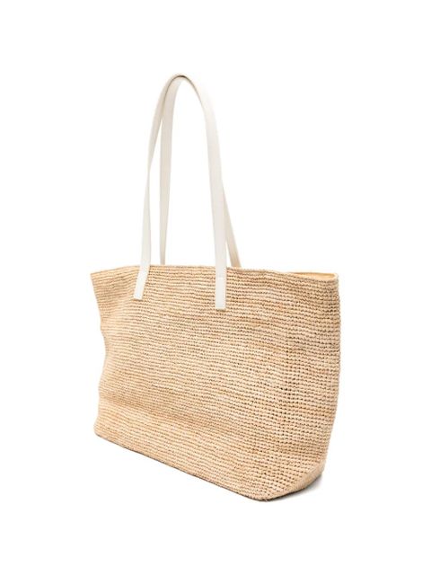 MC2 Saint Barth Raffia City logo-patch shoulder bag - Neutrals - zdjęcie produktu nr 2
