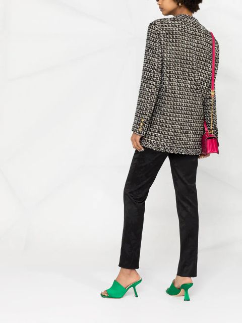 Valentino Garavani tweed sequin embellished jacket - Black