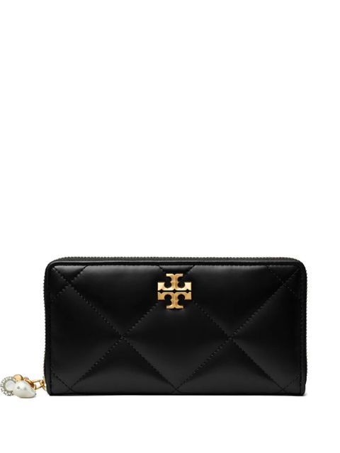 Tory Burch Kira diamond-quilted charm continental wallet - Black - zdjęcie produktu nr 1