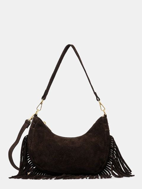 Answear.LAB torebka zamszowa kolor brązowy