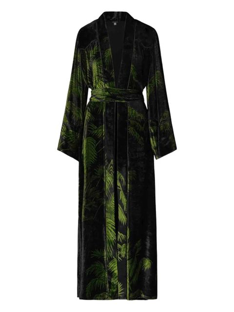 Johanna Ortiz Alma Majestuosa palm tree velvet coat - Green - zdjęcie produktu nr 1