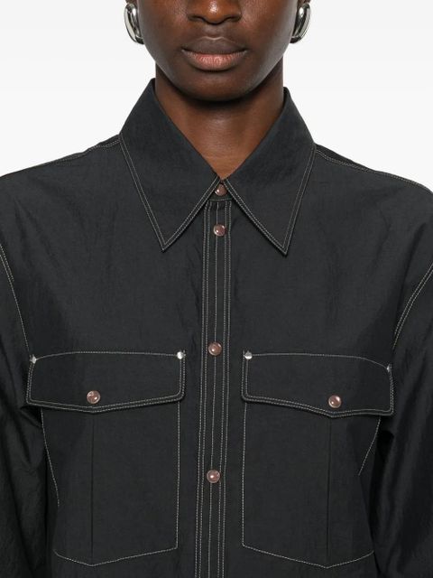 LEMAIRE topstitching shirt - Black