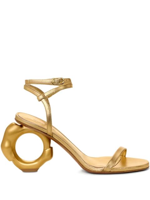 Cult Gaia 90mm leather heeled sandals - Gold - zdjęcie produktu nr 1