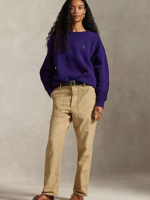 Polo Ralph Lauren bluza damska kolor fioletowy gładka 211978306