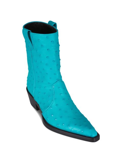 KHAITE ostrich short boots - Blue - zdjęcie produktu nr 2