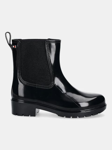 Tommy Hilfiger kalosze FLAG HARDWARE RAINBOOT damskie kolor czarny FW0FW08966 - zdjęcie produktu nr 2