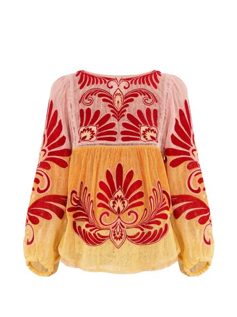 FARM Rio floral print tie blouse - Yellow - zdjęcie produktu nr 2