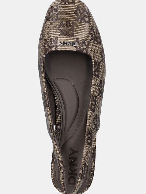 Dkny baleriny Darrow Logo kolor zielony z odkrytą piętą K1633495