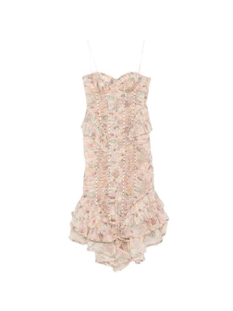 ZIMMERMANN Rebellion ruffled midi dress - Neutrals - zdjęcie produktu nr 1