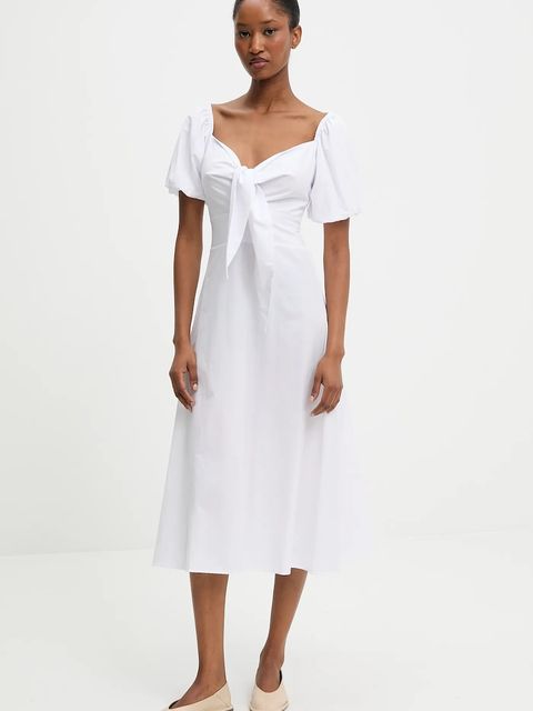 Answear.LAB sukienka kolor biały mini prosta