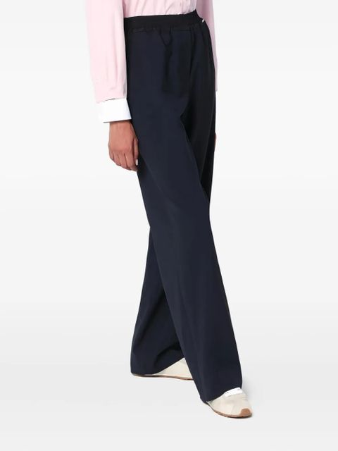 Miu Miu logo-patch trousers - Blue