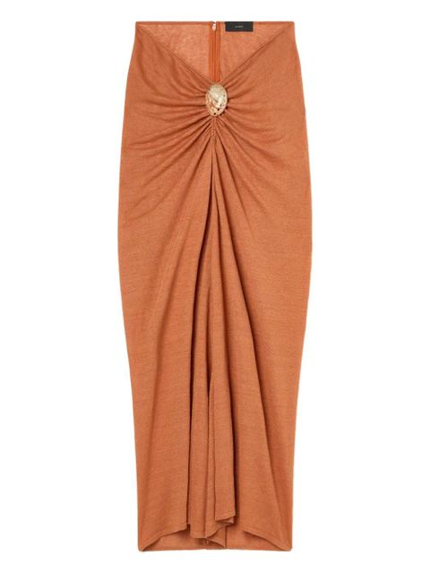 Alanui Mermaid Inside gathered midi skirt - Orange - zdjęcie produktu nr 1