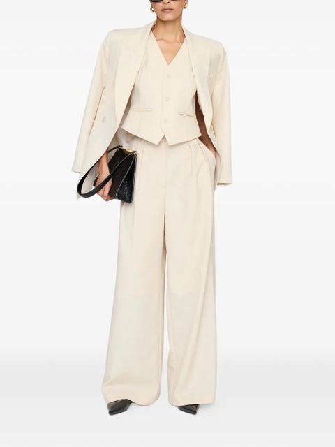 ANINE BING Mario button V-neck waistcoat - Neutrals