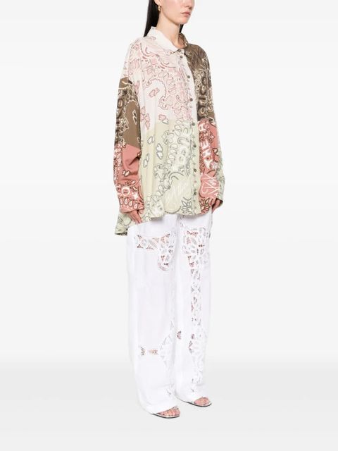 The Attico paisley-print patchwork shirt - Brown - zdjęcie produktu nr 2