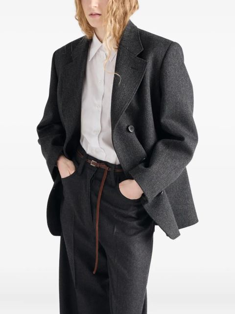 Prada embroidered patch pocket shirt - White