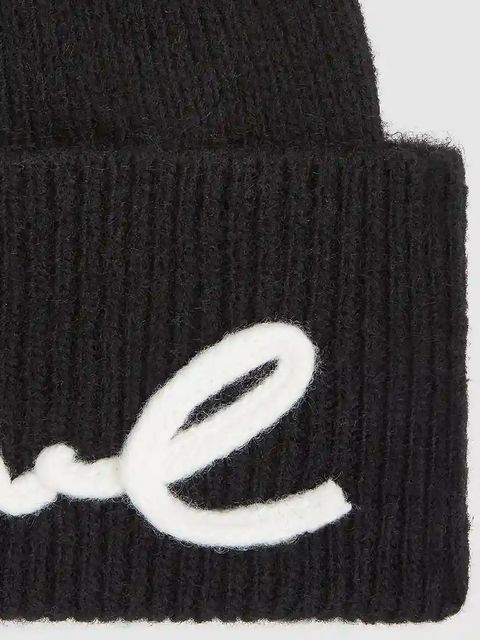 Karl Lagerfeld czapka z domieszką wełny K/SIGNATURE kolor czarny A4W33009