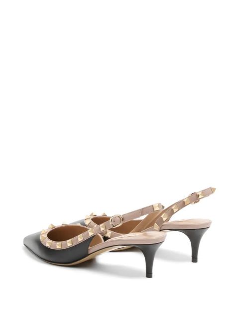Valentino Garavani Rockstud calfskin slingback pump 50mm - Neutrals