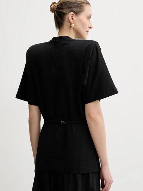 Pinko t-shirt bawełniany damski kolor czarny 105217 A2M2