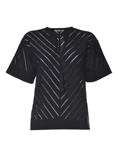 Jil Sander striped short-sleeved top - Black - zdjęcie produktu nr 1