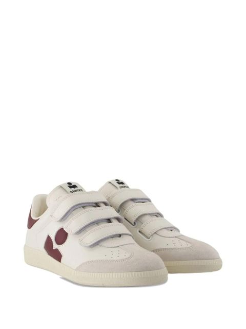 ISABEL MARANT Beth Gb three-strap calfskin sneakers - White