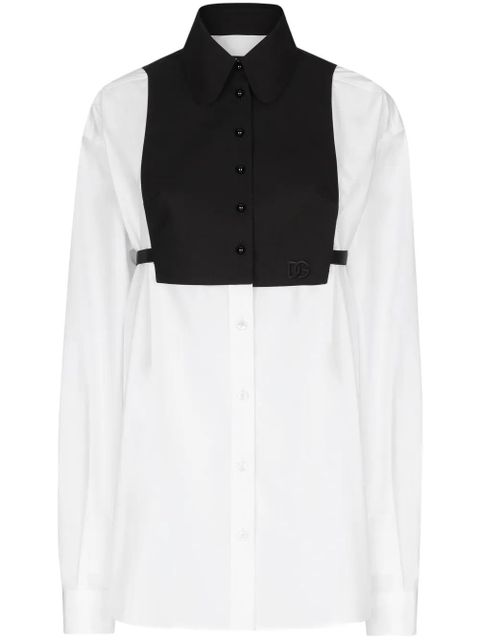 Dolce & Gabbana bib-detail oversize shirt - White - zdjęcie produktu nr 1