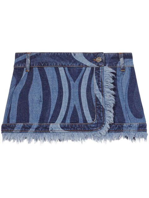 PUCCI Marmo-print denim mini skirt - Blue - zdjęcie produktu nr 1