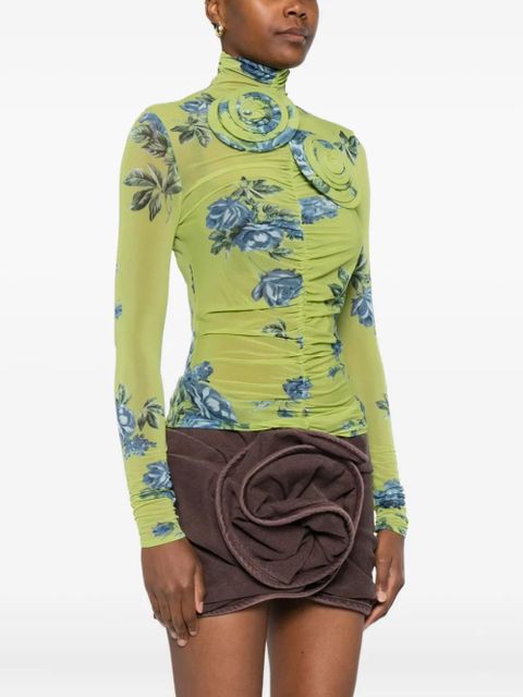 Magda Butrym floral-print gathered top - Green - zdjęcie produktu nr 2