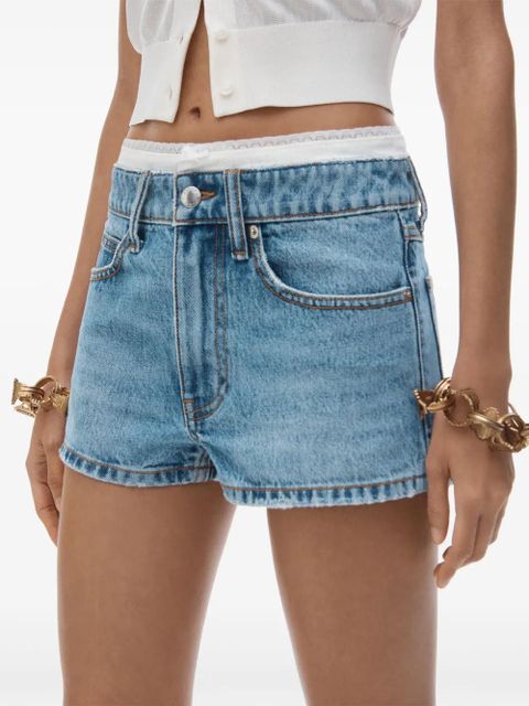 Alexander Wang high-rise denim shorts - Blue