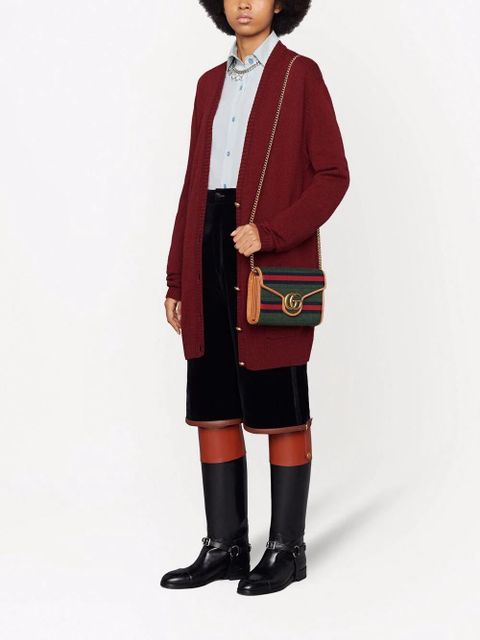 Gucci logo-plaque Web-stripe purse - Green