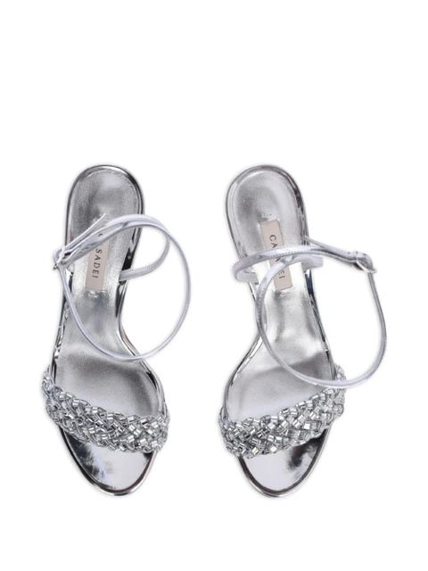 Casadei 80mm Julia embellished ankle-strap sandals - Grey