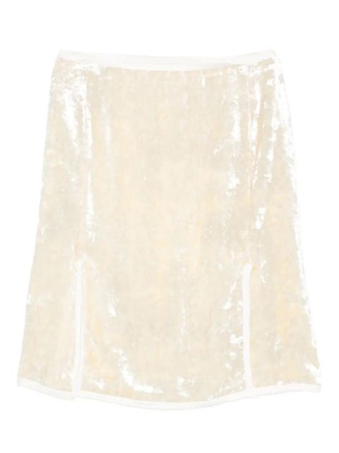 Jil Sander velvet-finish midi skirt - Neutrals