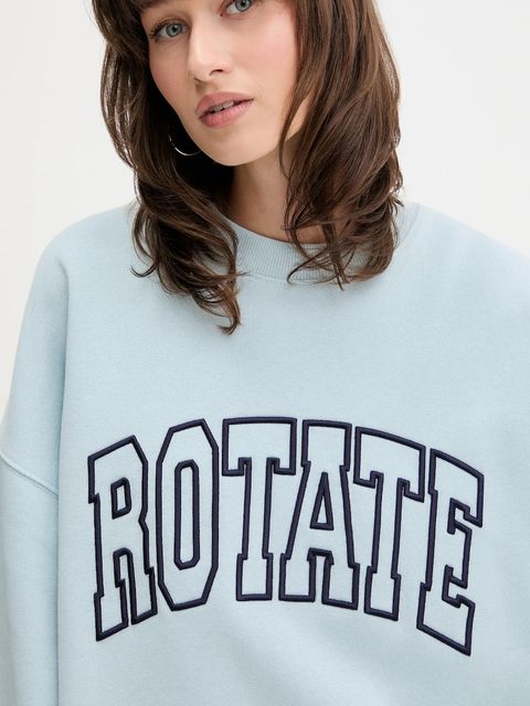 Rotate bluza bawełniana damska kolor niebieski z aplikacją 114376184
