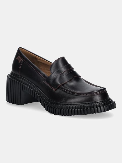 Camper czółenka skórzane Pix London kolor bordowy na słupku K201811-005 - zdjęcie produktu nr 1