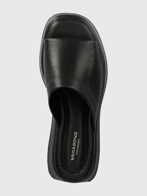 Vagabond Shoemakers klapki skórzane COURTNEY damskie kolor czarny na platformie 5334-601-92