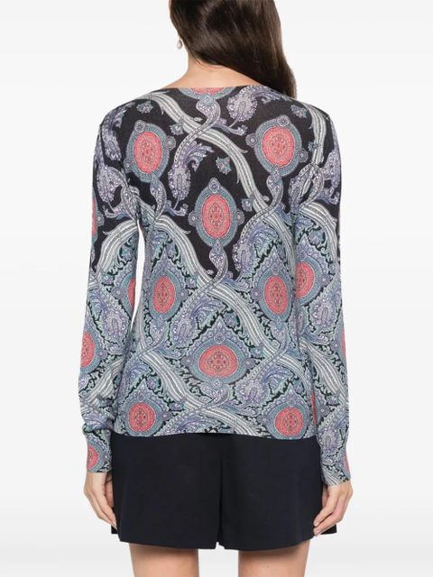 ETRO paisley-print cardigan - Blue