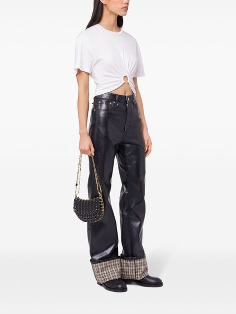 Rabanne faux-leather flared trousers - Black