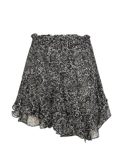 MARANT ÉTOILE ruffled floral shorts - Black - zdjęcie produktu nr 1