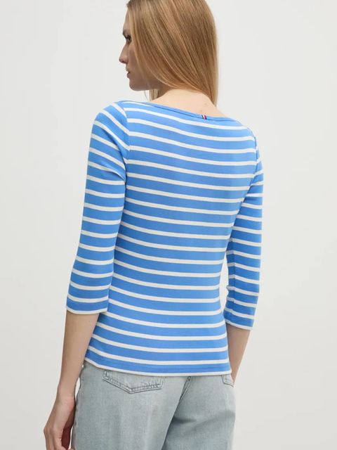 Tommy Hilfiger longsleeve bawełniany kolor niebieski WW0WW40589