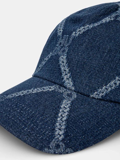 HUGO czapka z daszkiem jeansowa kolor granatowy wzorzysta 50535794