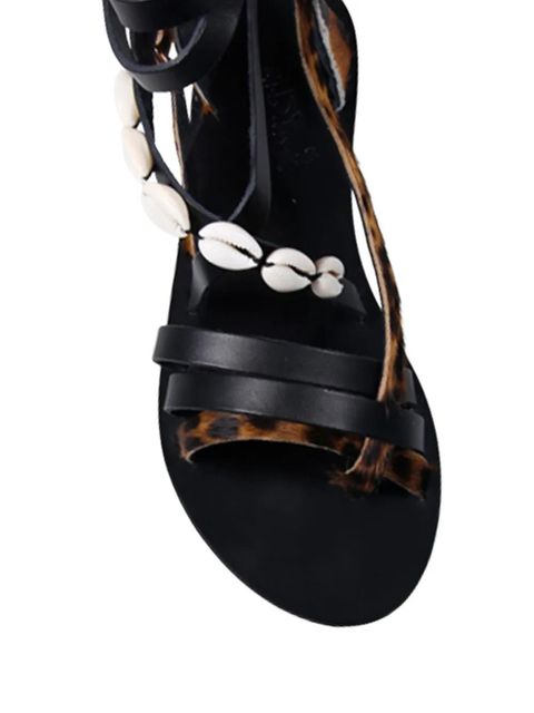Ancient Greek Sandals Satira shell-embellished sandals - Black