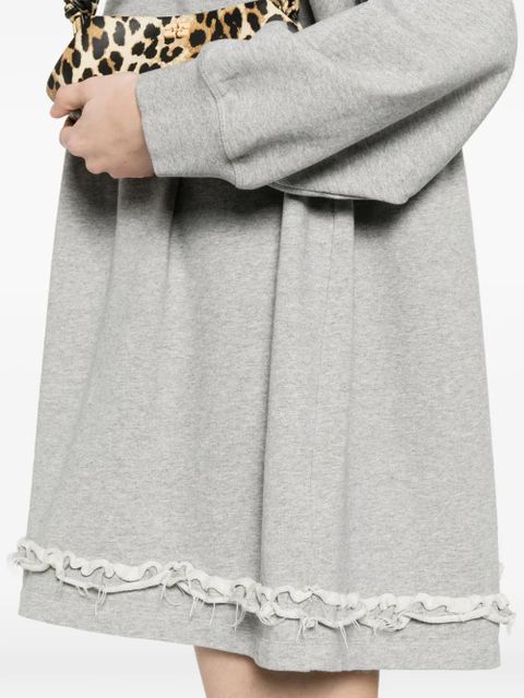 GANNI lace-trim mini dress - Grey