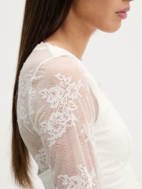 Abercrombie & Fitch bluzka damska kolor beżowy wzorzysta KI139-5872-178