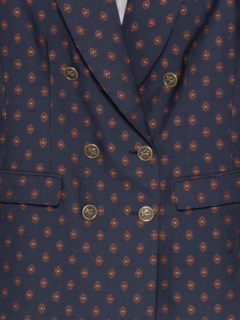 ETRO double-breasted patterned blazer - Blue - zdjęcie produktu nr 2